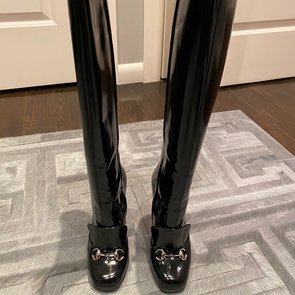 Gucci Shoes - Gucci Black Patent Leather Lilian Boots,